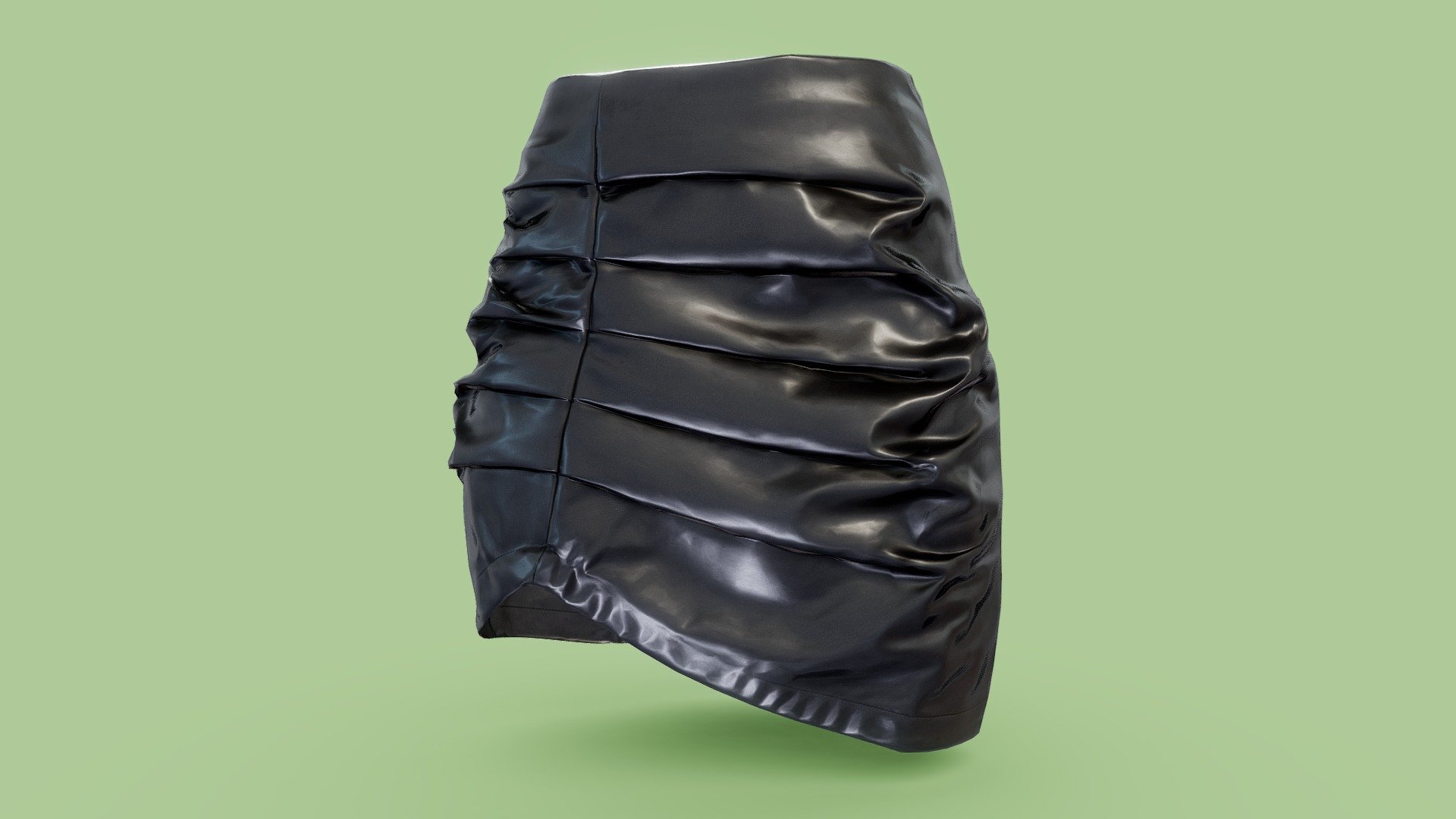 Asymmetric Leather Skirt