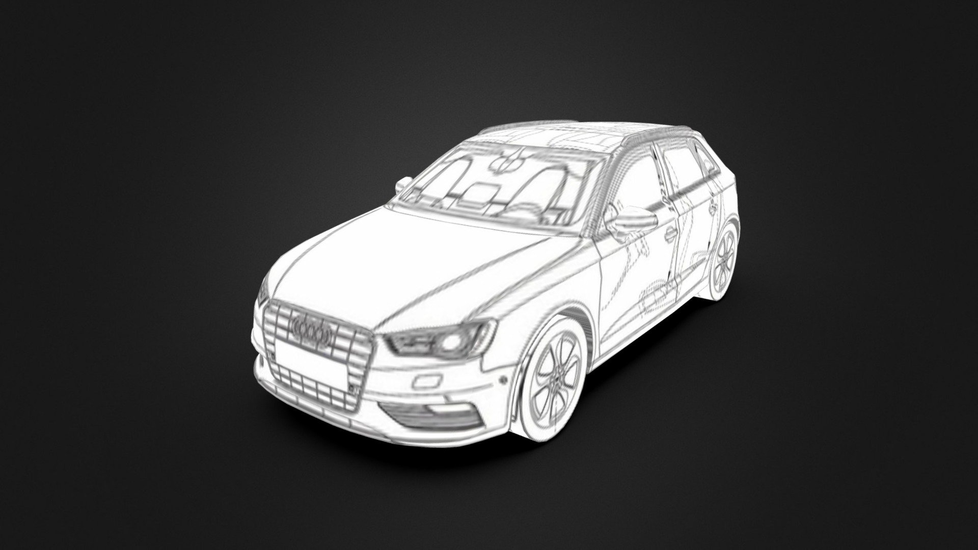 Audi A3 Sportback 3d blueprint