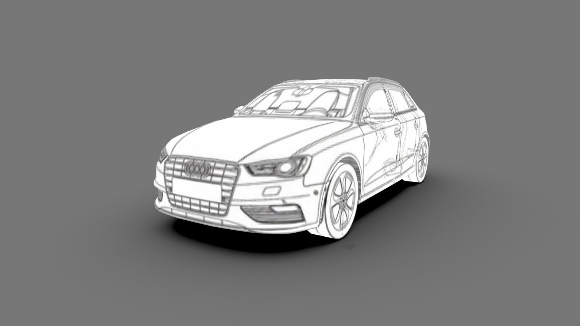 Audi A3 Sportback 3d blueprint