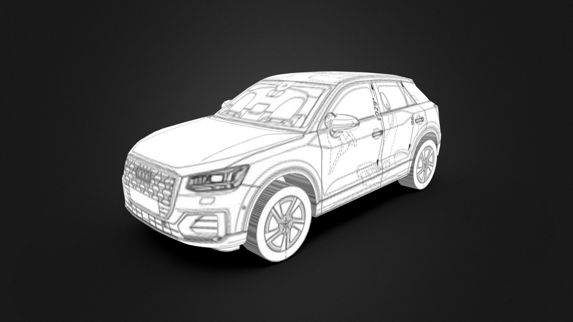 Audi Q2 3d blueprint