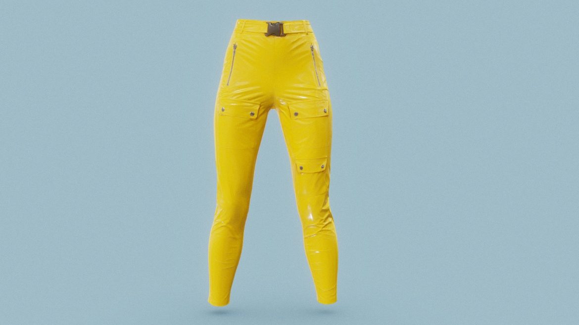 bags and zippers vinyl trousers 3d model