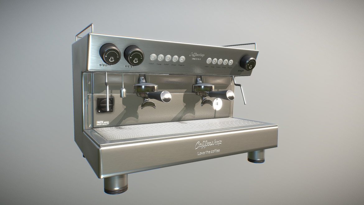 bar coffee machine medium poly 3d model