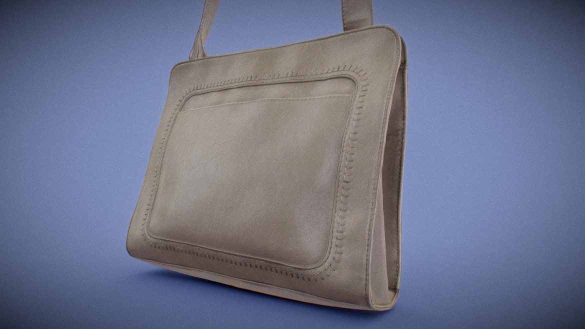 beige leather shoulderbag 3d model