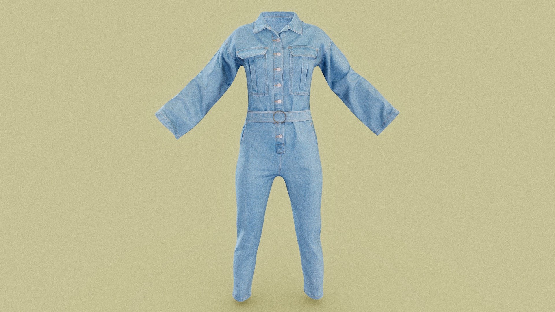 Belted Jeans Salopet