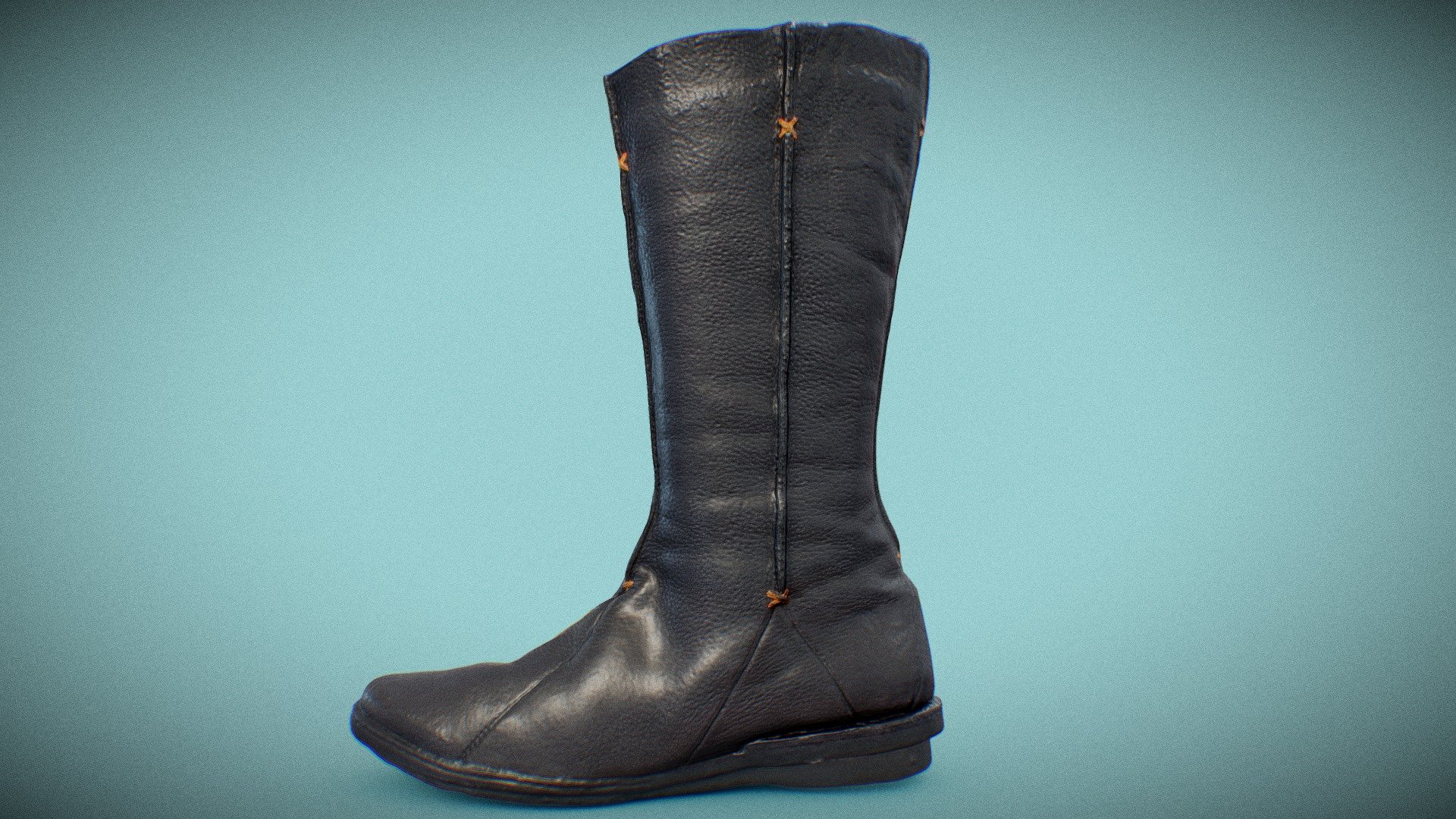 Black Leather Motorcycle Boot