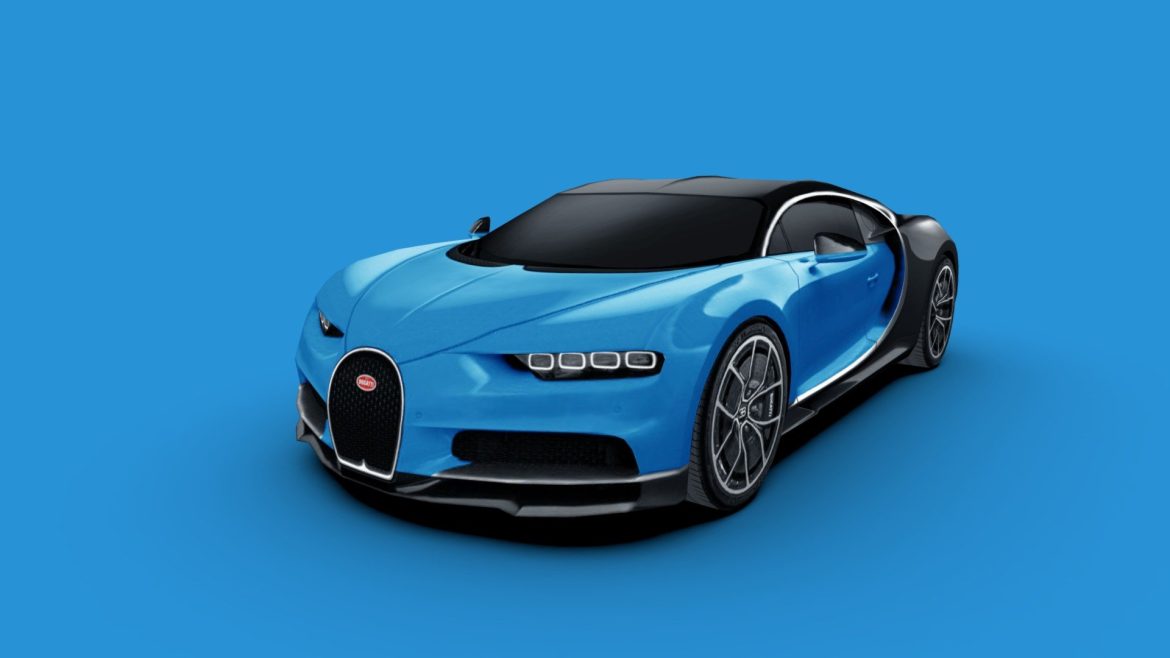 Bugatti Chiron 3d Model - 2017 Bugatti Chiron low poly 3D model with real photo textures