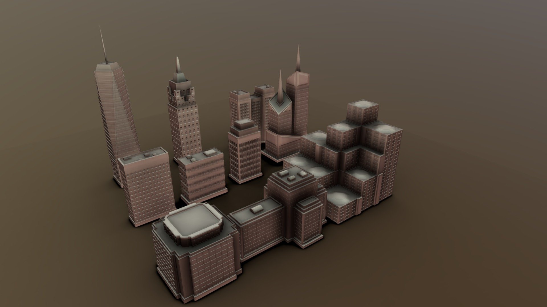 Buildings Collection 5 STL 3d Print
