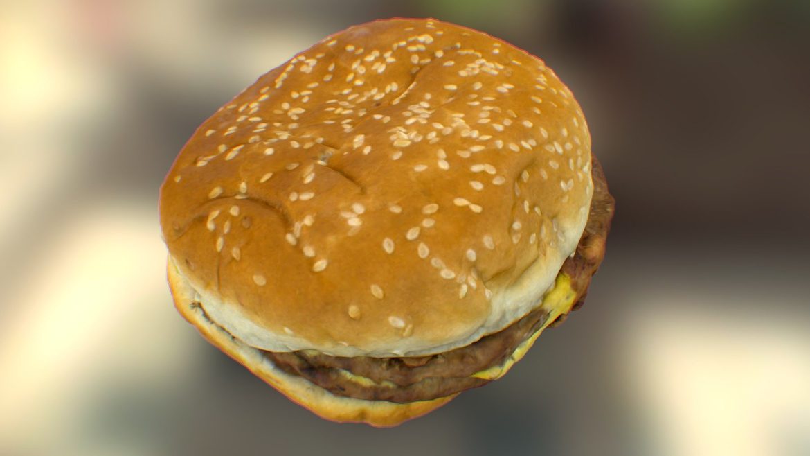 burger king bacon cheeseburger 3d model