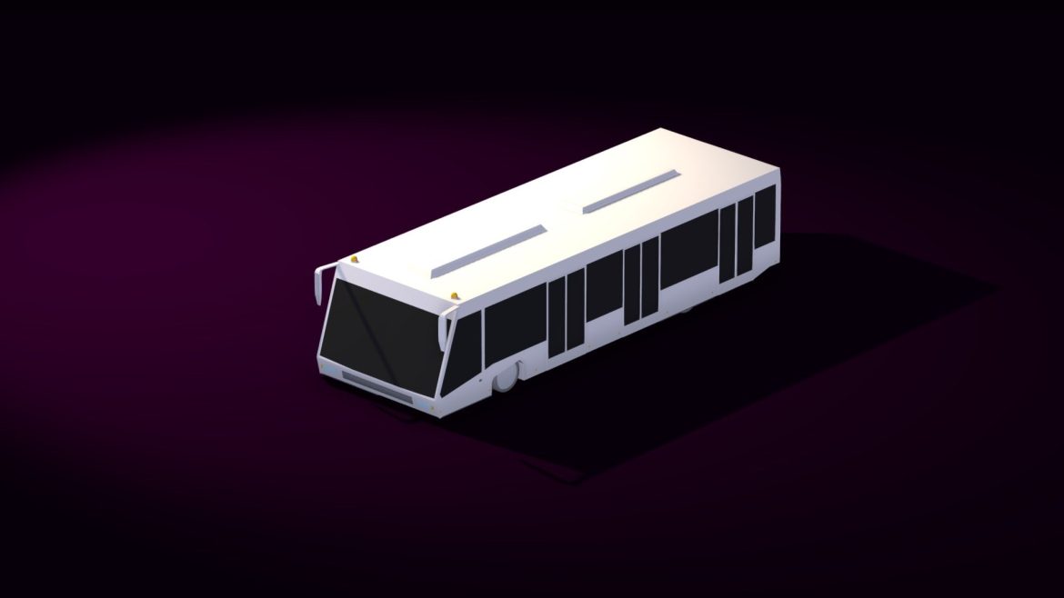 cartoon low poly airport bus 3d model