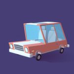 cartoon low poly car illustration 3d model