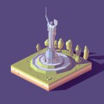 Cartoon Lowpoly Motherland Monument