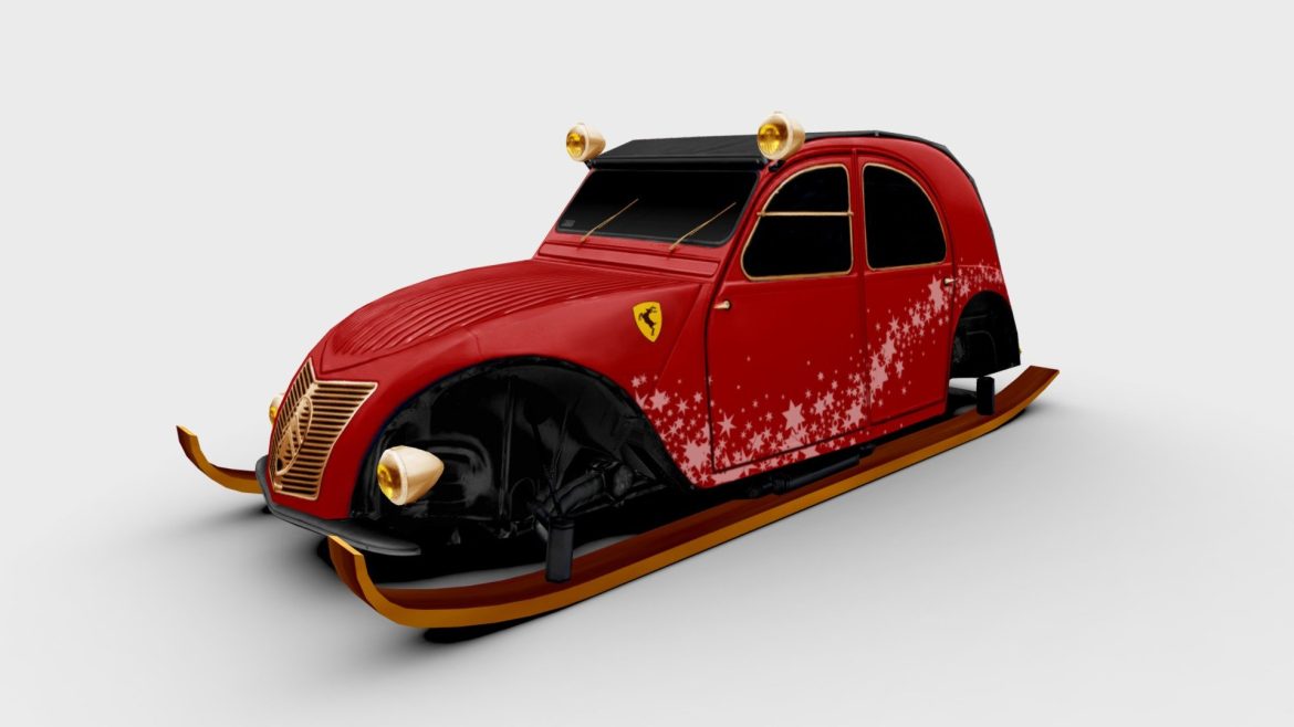 citroen 2cv xmas 3d model