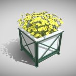 City Flower Pot Yellow Flowers