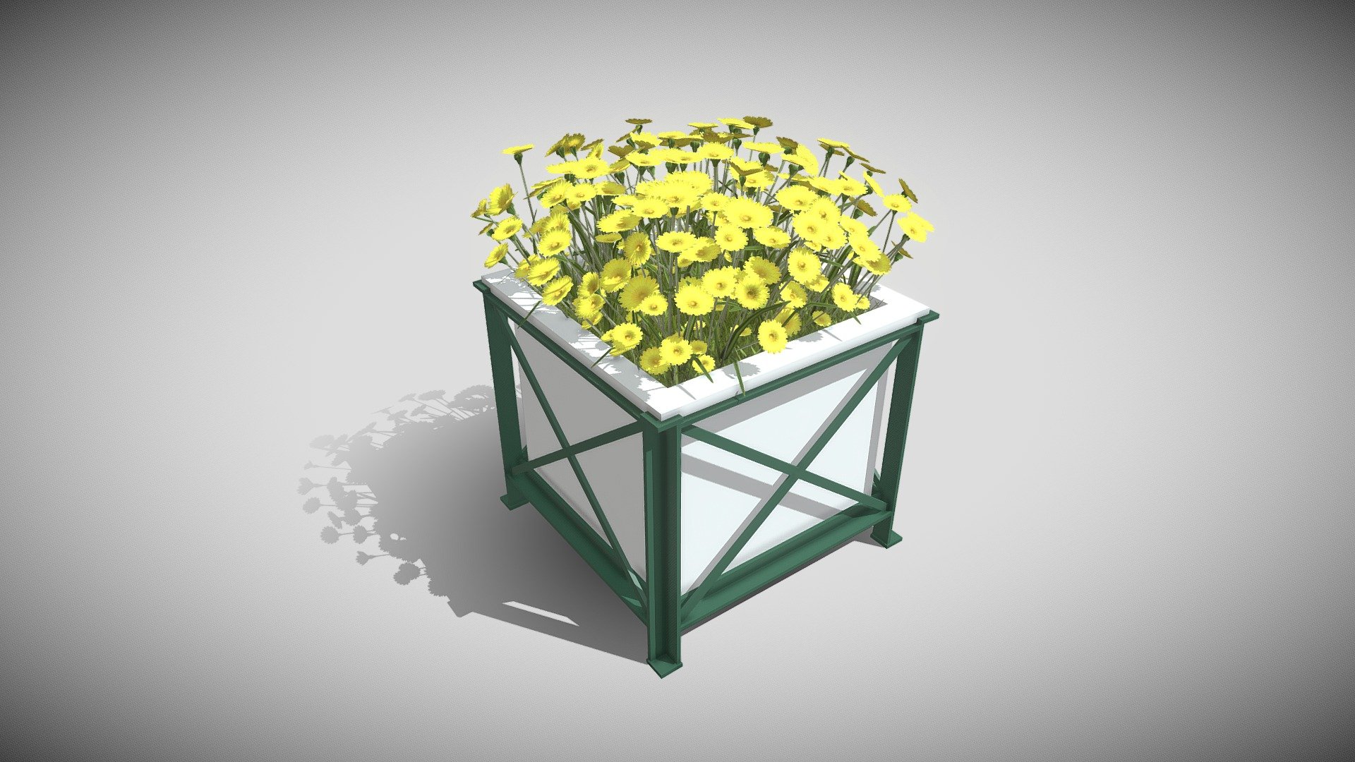 City Flower Pot Yellow Flowers