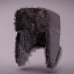 hat winter fur hat pbr game ready 3d model