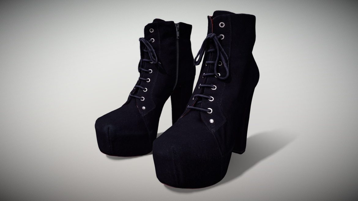 high heels female boots 3d photoscanned pbr 3d model