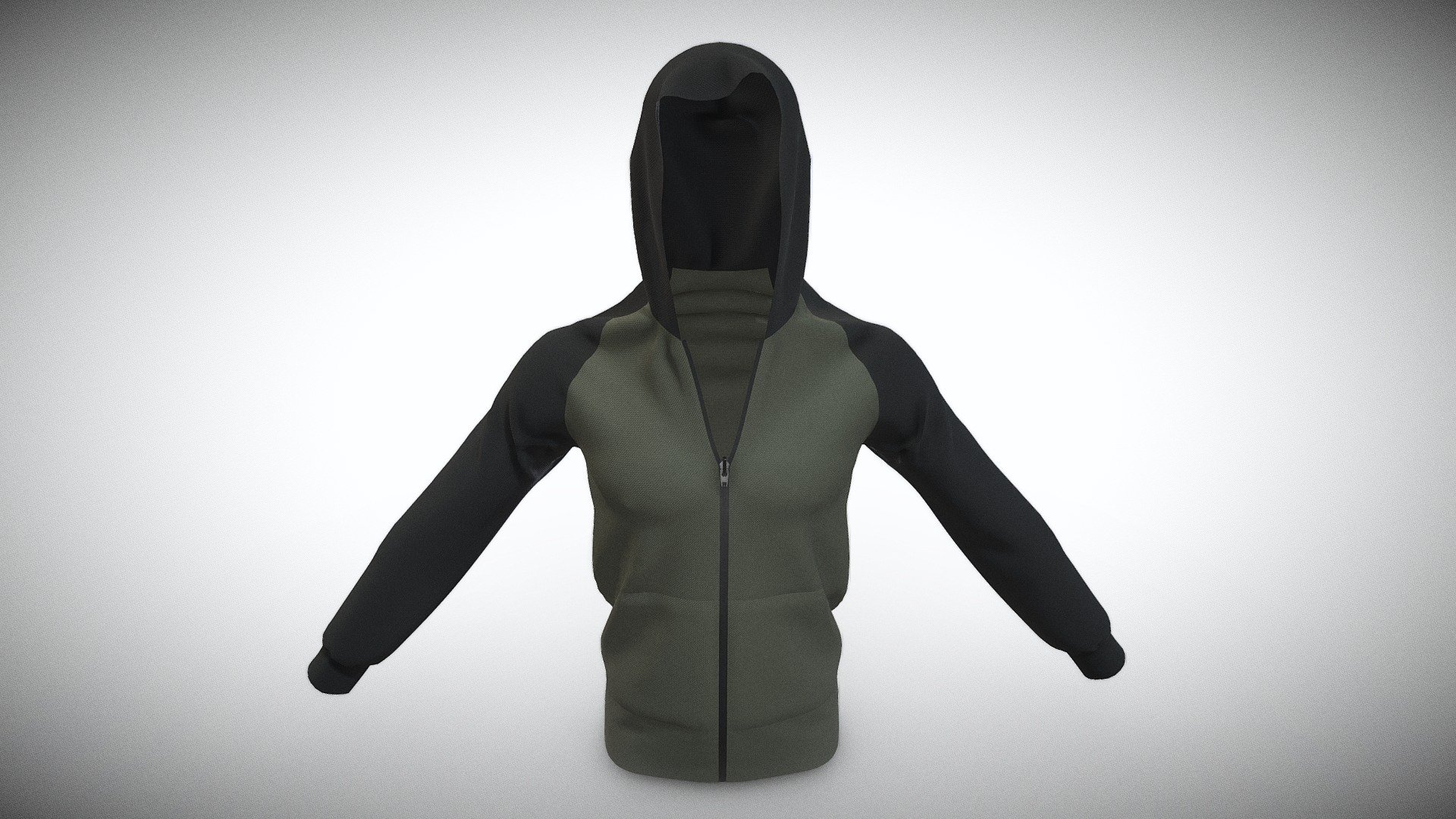 Hoodie Green & Black