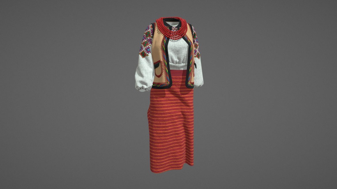 hutsul region ukrainian outfit 3d model