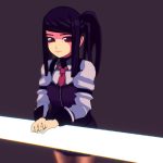 Jill Va11halla Character 3d Model - 3D model of Jill from Va11halla in her bartender outfit, standing in a stylized cyberpunk bar
