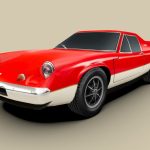 Lotus Europa Car 3d Model - Low-poly 1972 Lotus Europa Twin Cam sports car 3d model with real photo texture