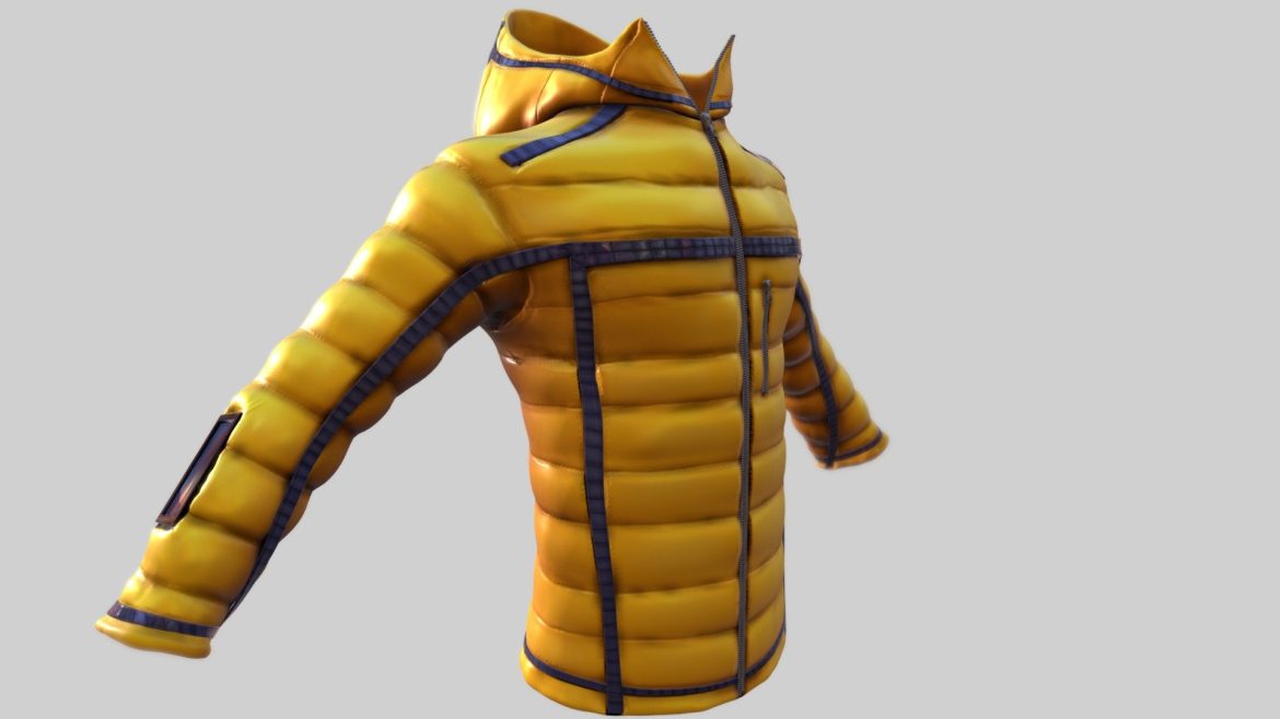 solar panels amp gps winter jacket 3d model