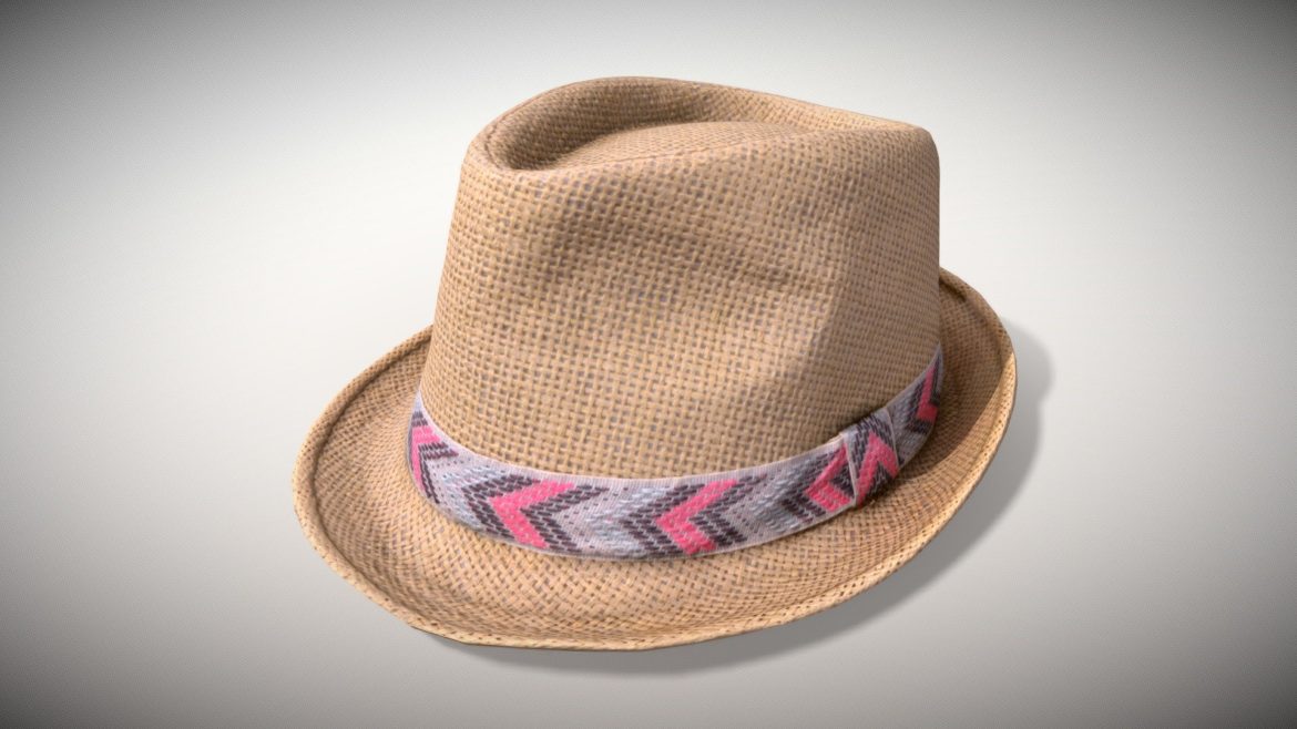straw hat ibiza photoscanned pbr 3d model