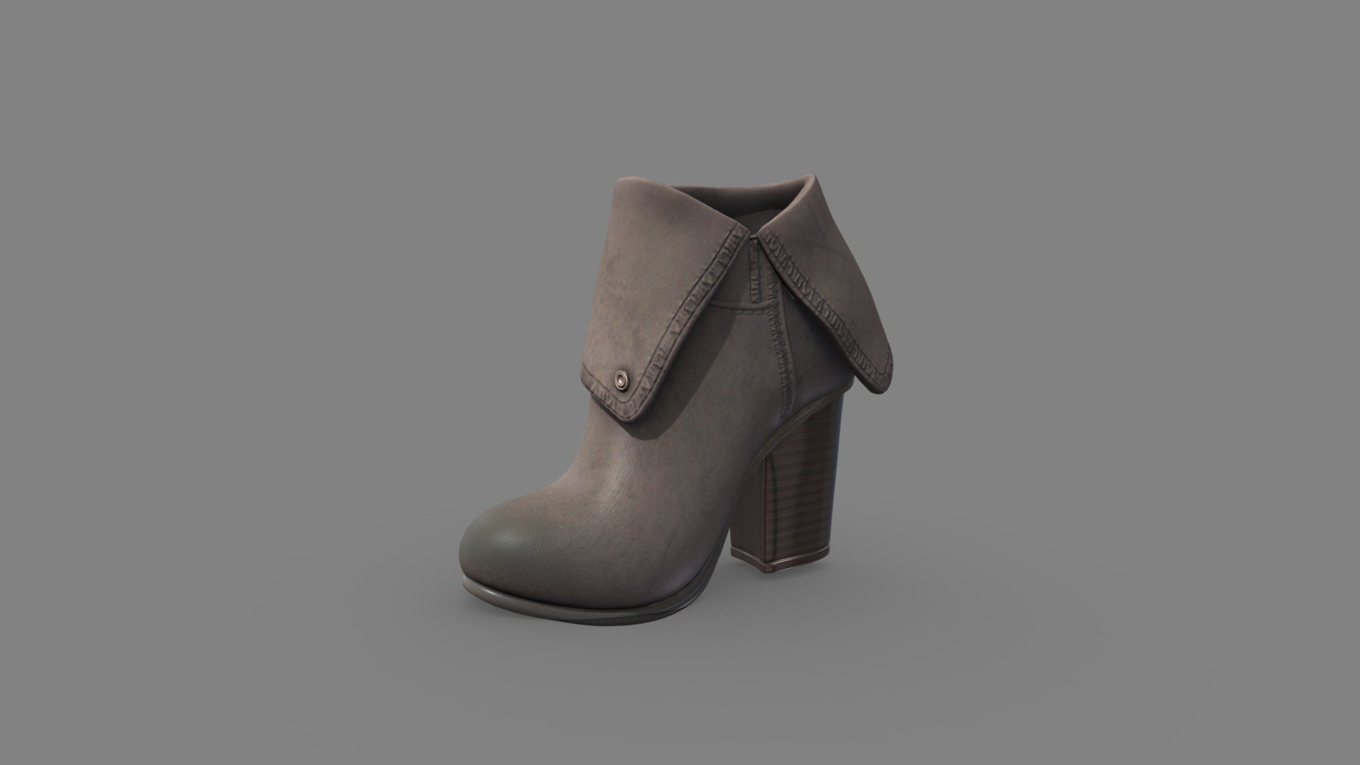Suede Chord Taupe Fold Over Ankle Boots