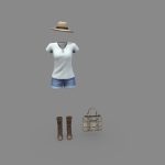 summer street fashion outfit 3d model