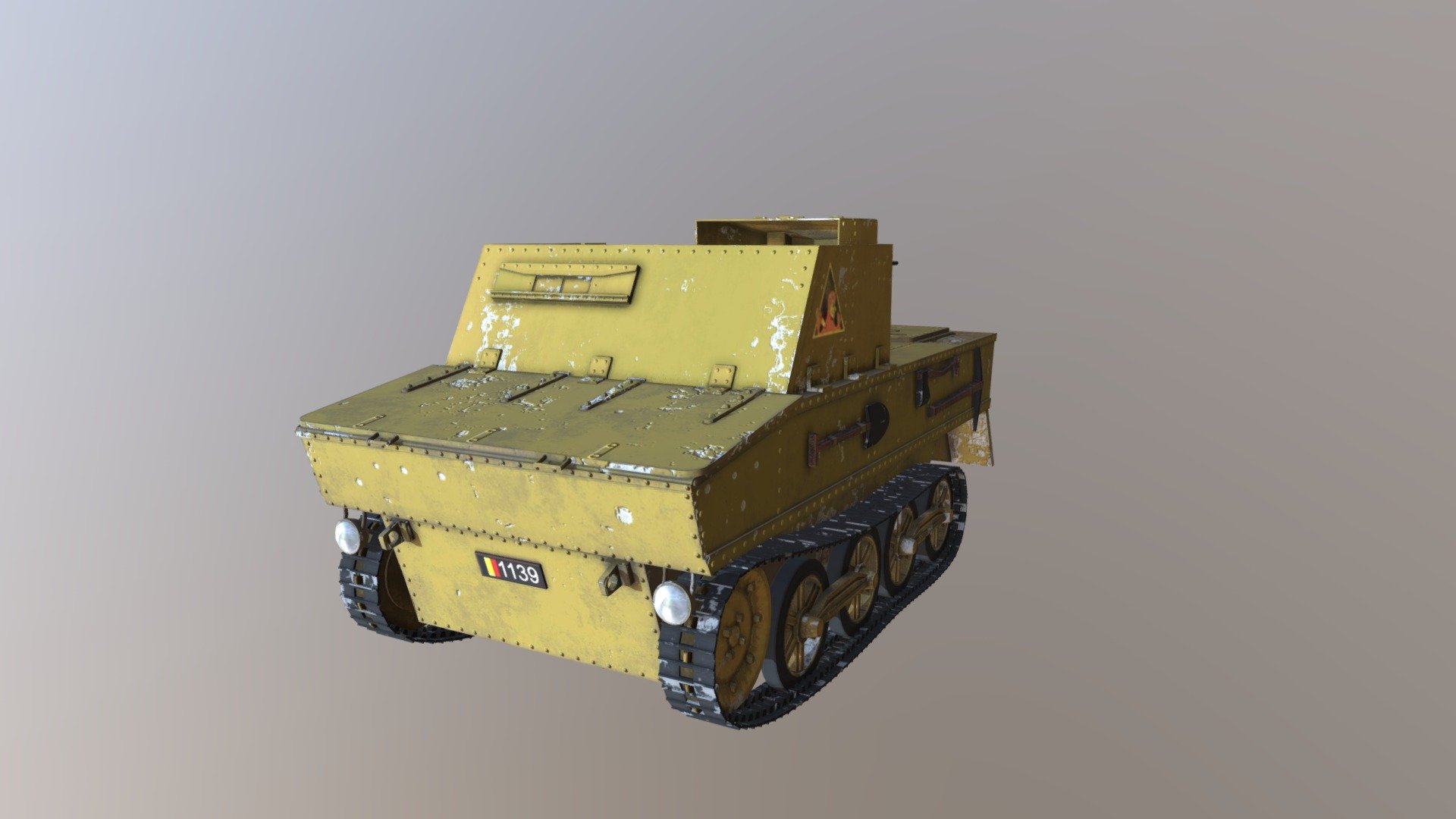 T13 WWII TANK – Belgian Army – Low Poly