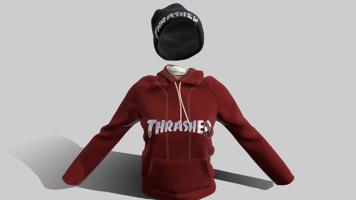 thrasher beanie amp hoodie combo 3d model