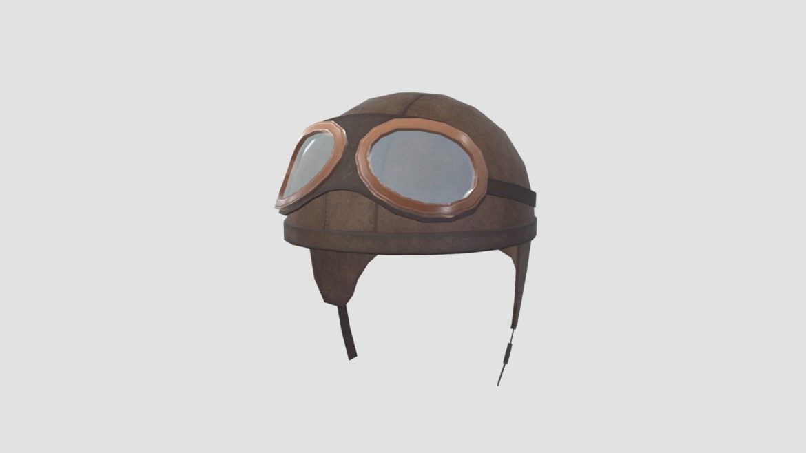 Vintage Motorcycle Helmet 3d Model - Cartoon style vintage motorcycle helmet 3D model with detailed textures and retro design.