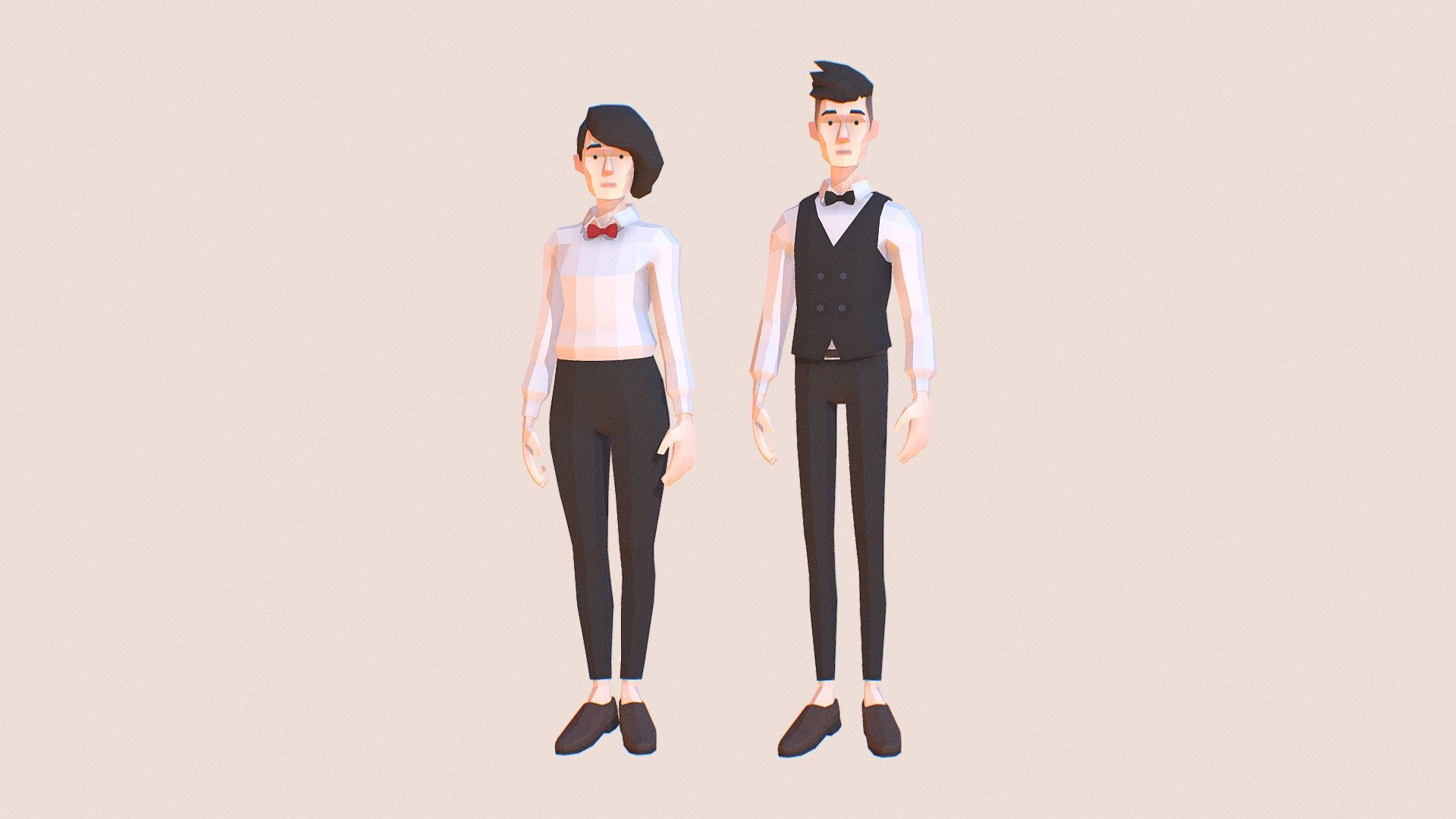 Waiters | Lowpoly Characters