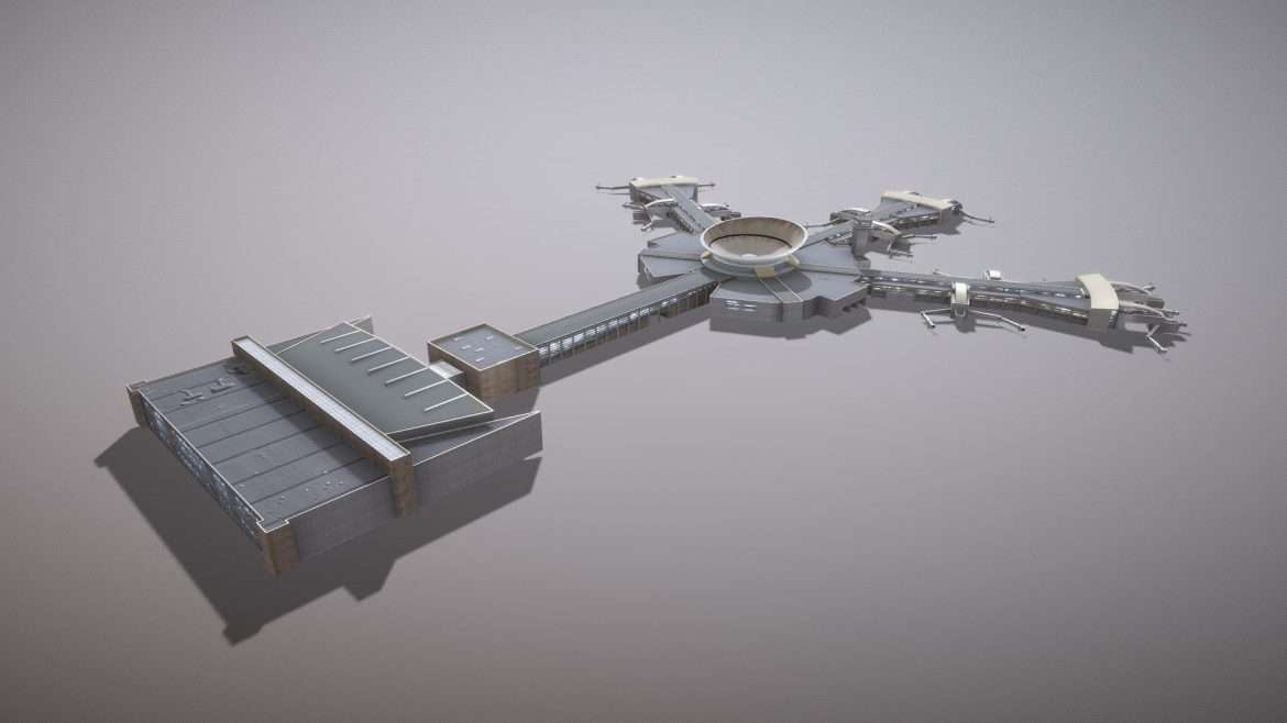airport terminal llbg terminal3 ben gurion 3d model