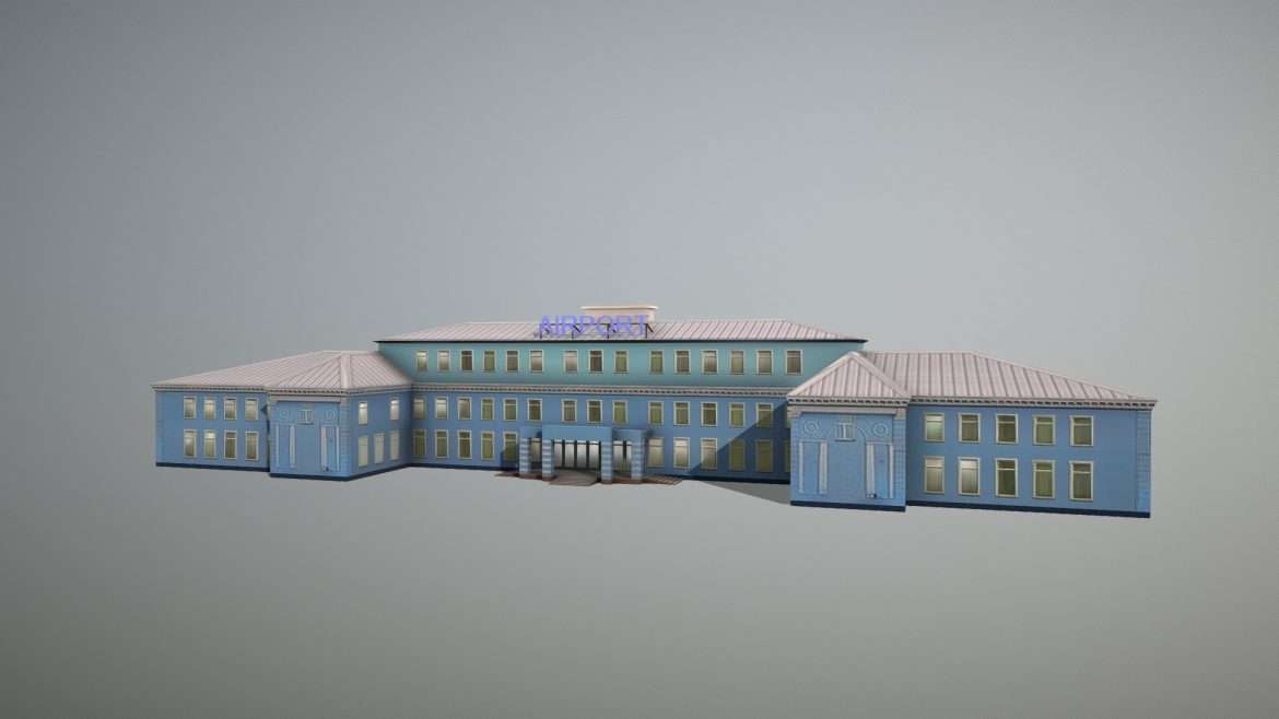 airport terminal uiii old terminal 3d model