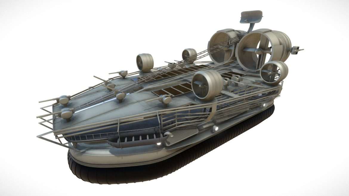 big hovercraft design high poly 3d model