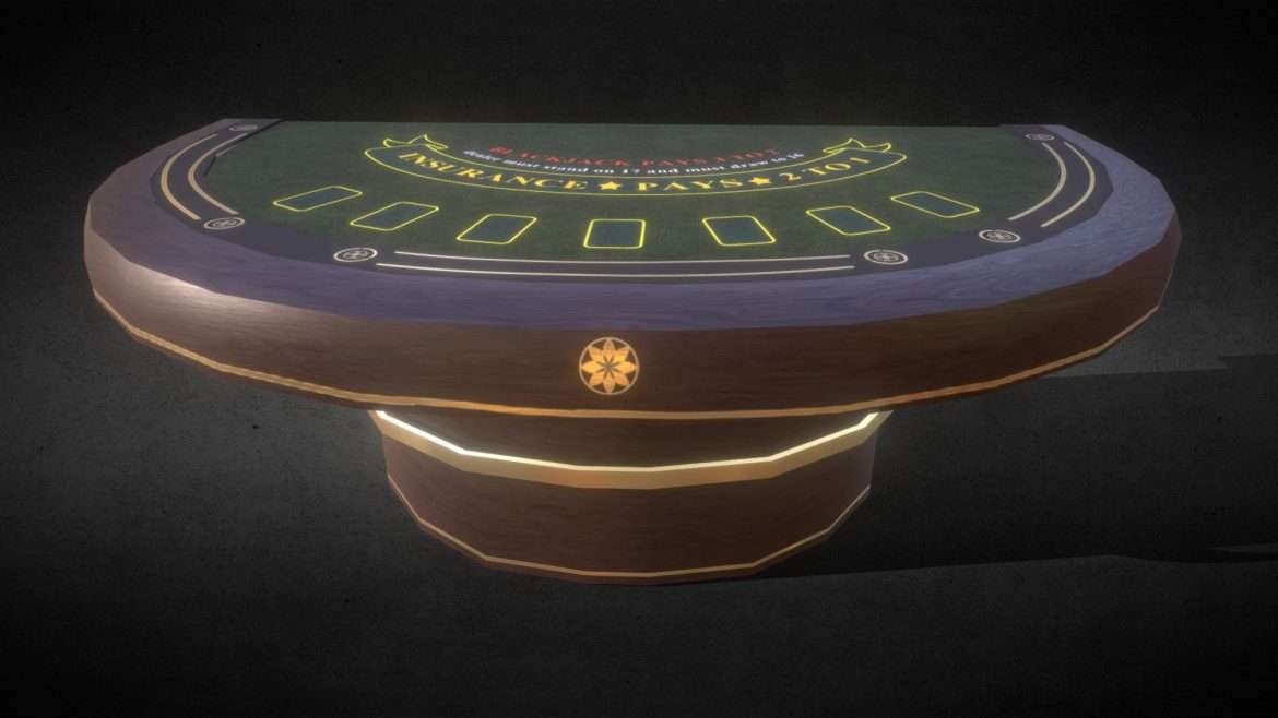 black jack table casino game asset 4 3d model