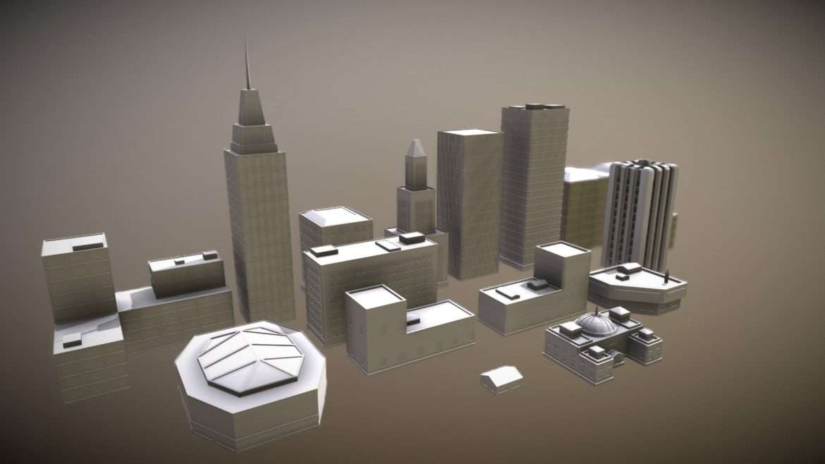 buildings and skyscrapers collection 1 3d model