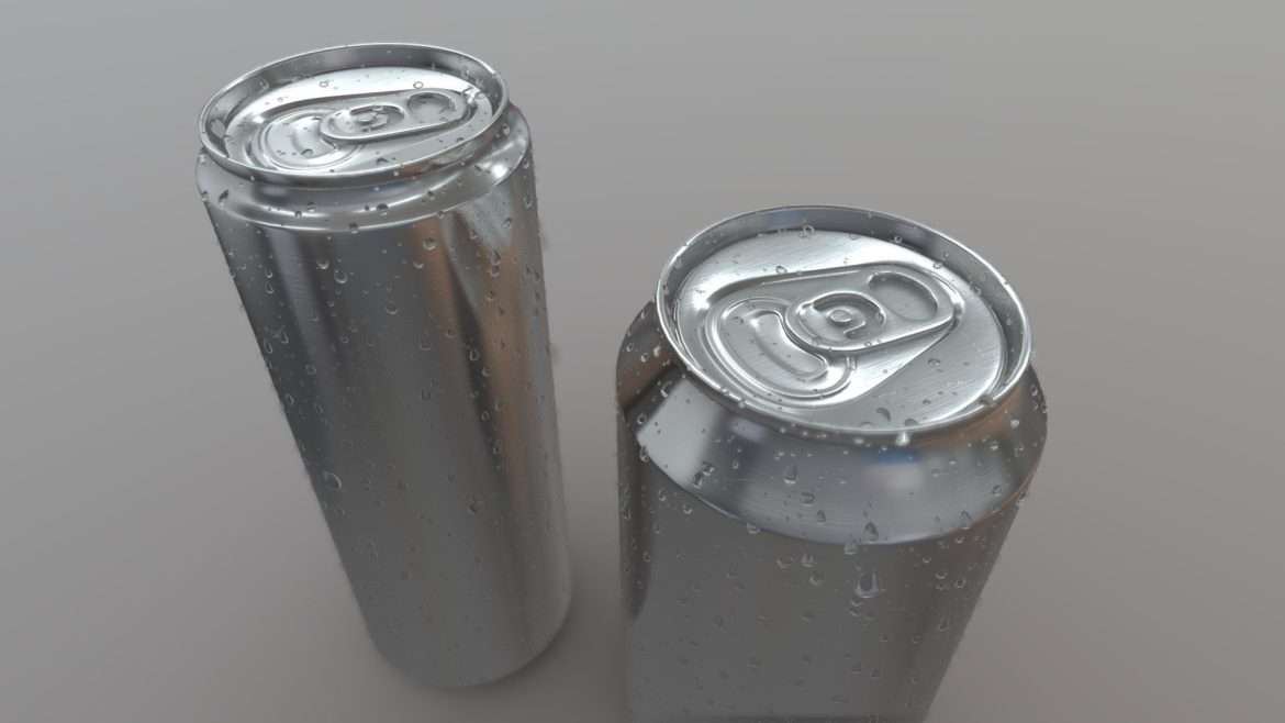 cans with droplets 3d model