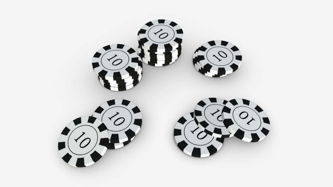 casino chip stacks 01 3d model