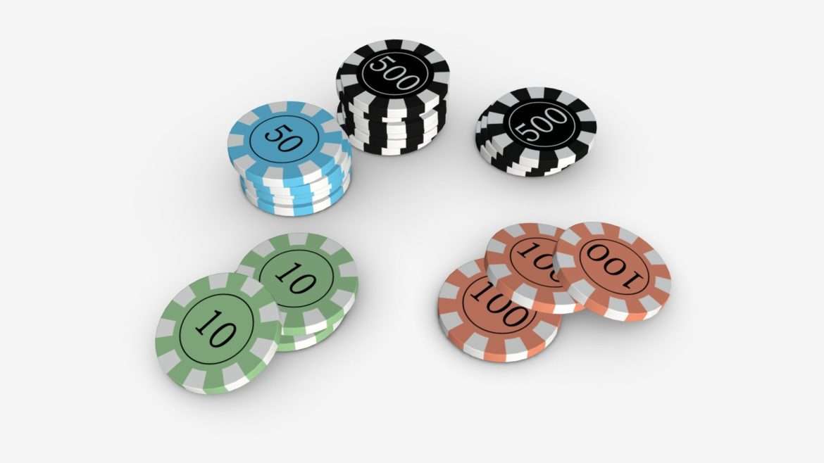 casino chip stacks 02 3d model