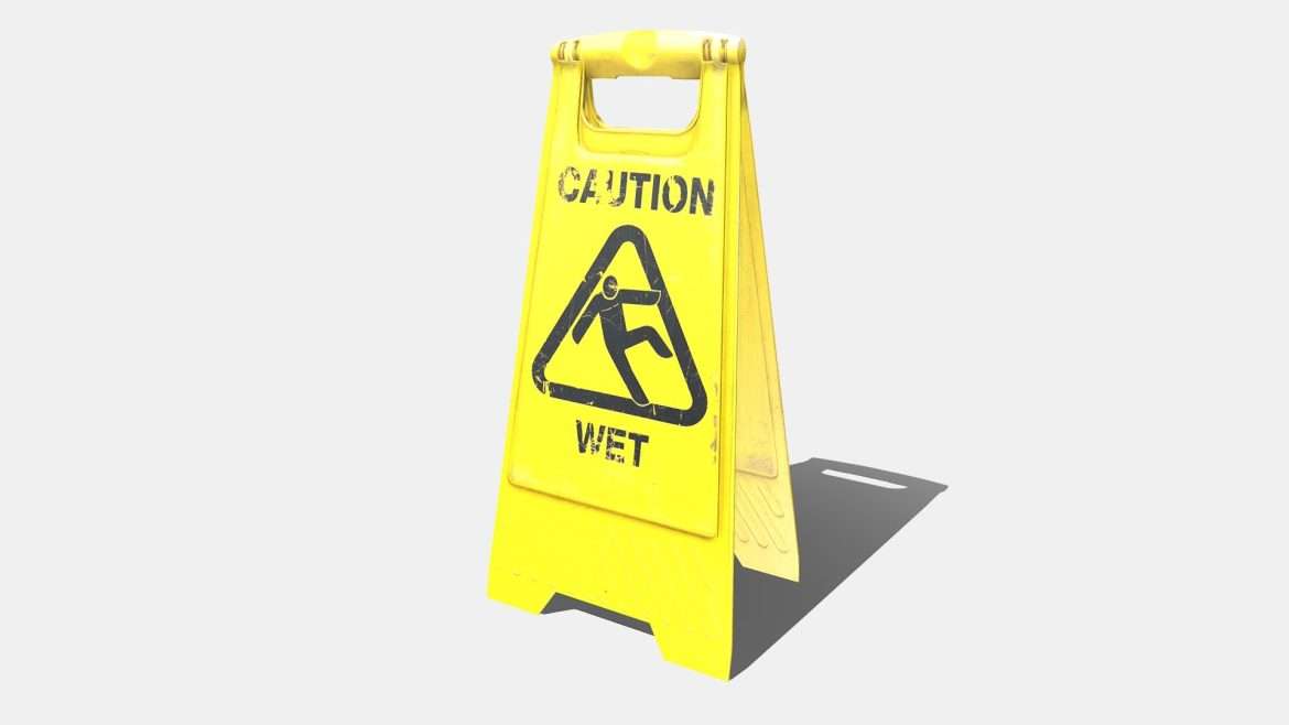 caution sign 3d model