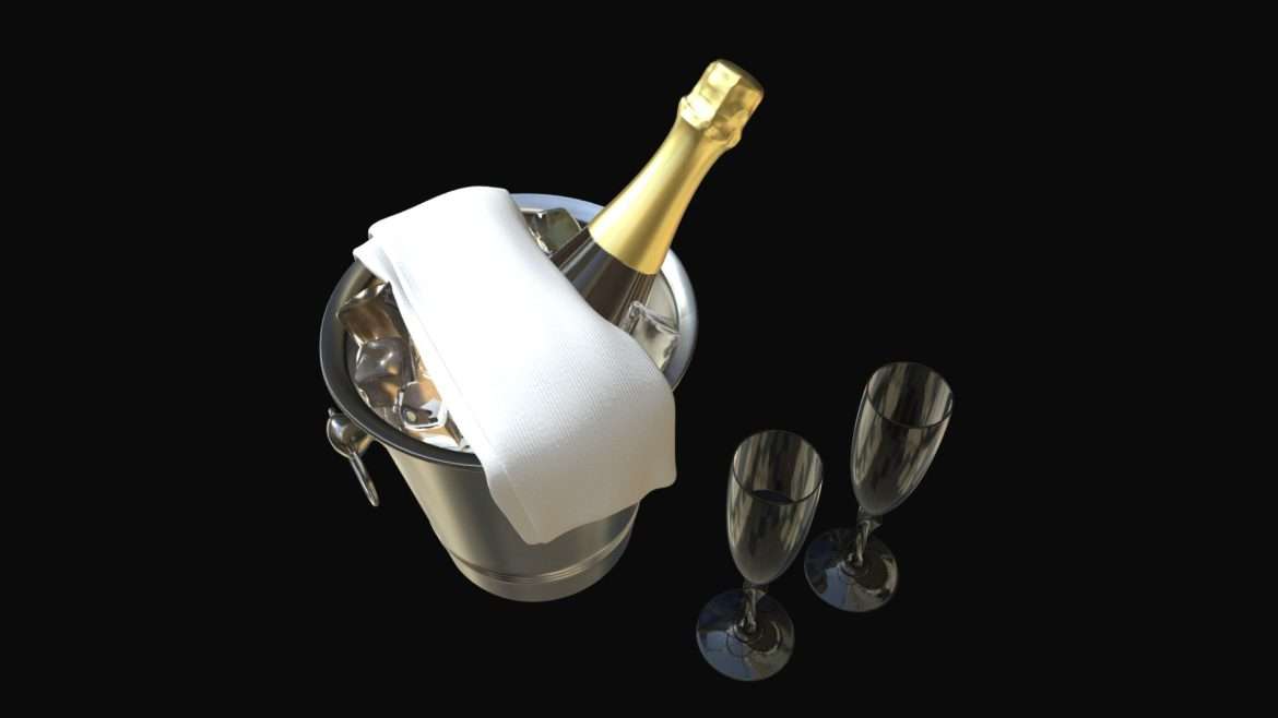 champagne set 3d model