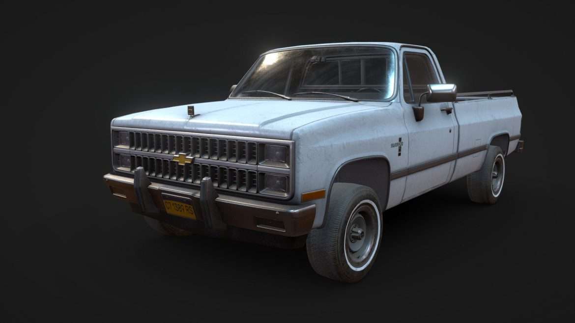 chevrolet c10 silverado 1982 white 3d model