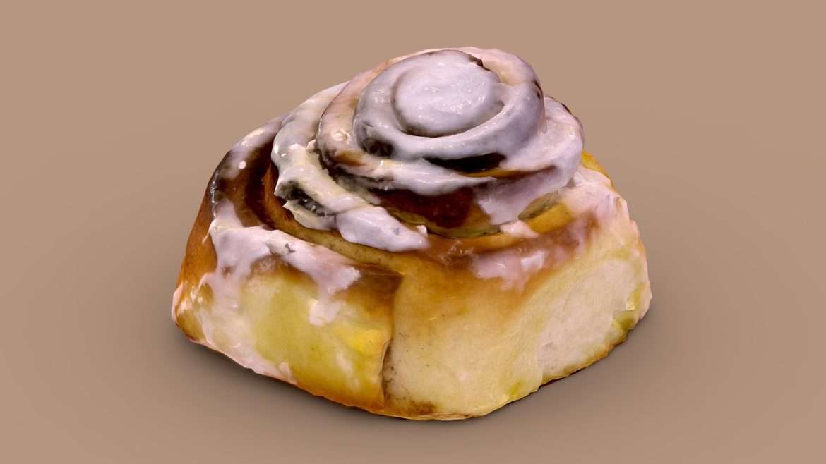 cinnamon bun bakedgoodschallenge 3d model