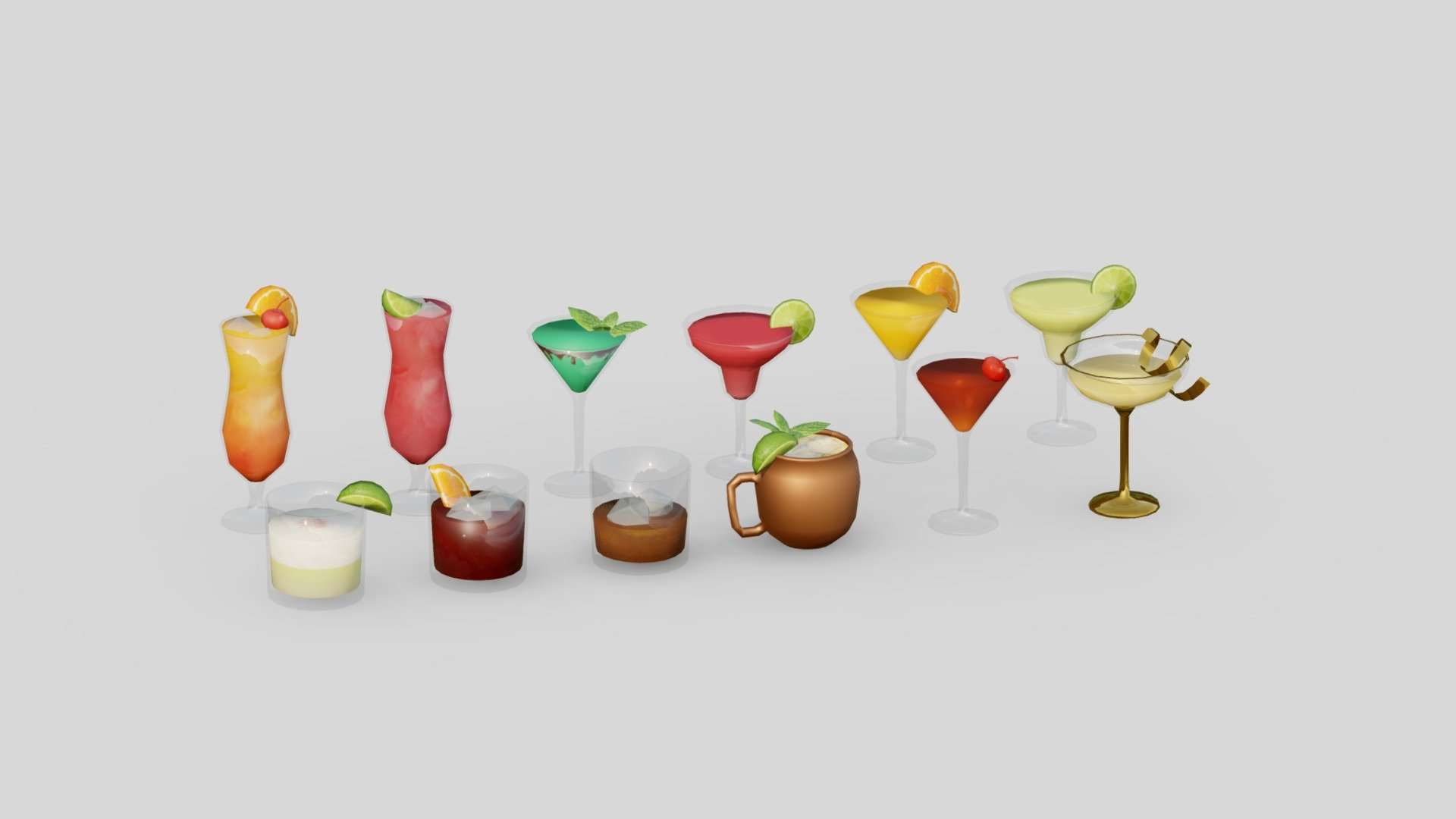 Cocktail Low-poly G23