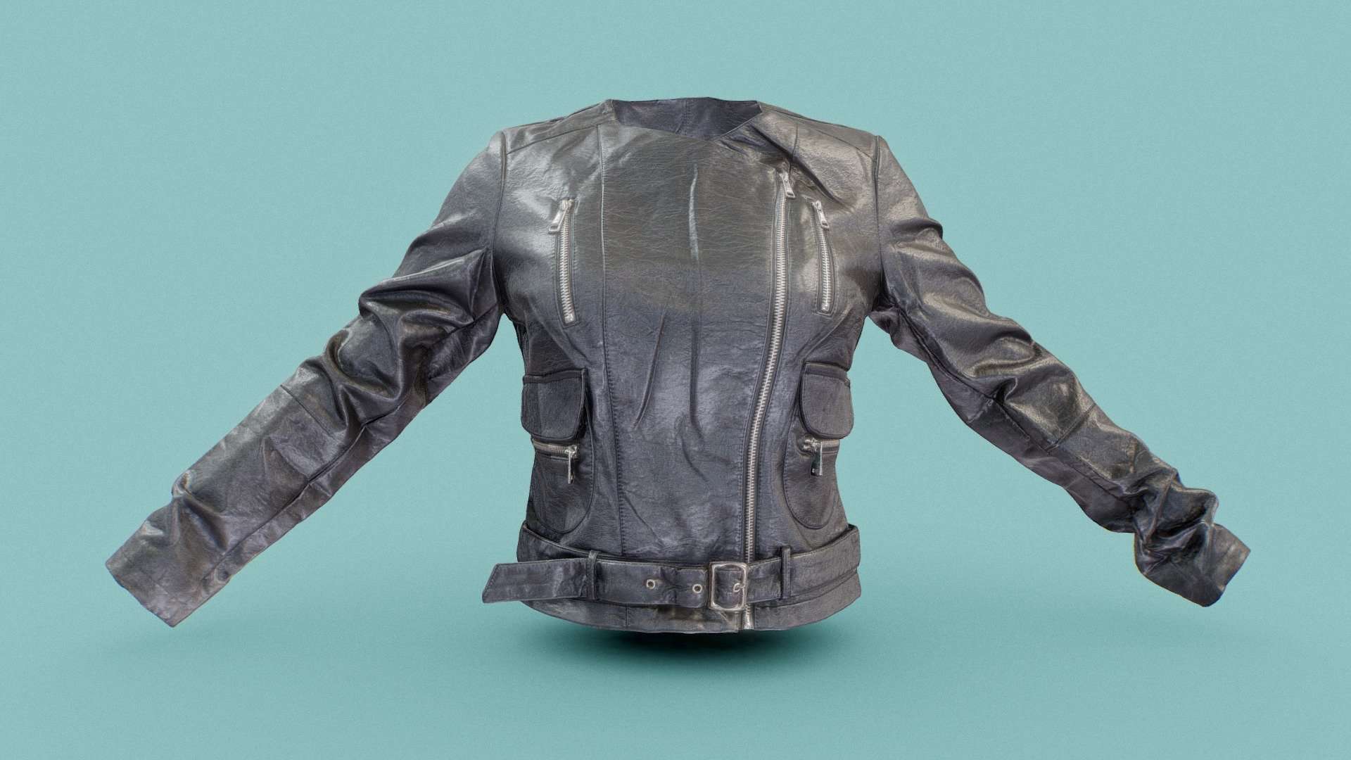 Collarless Leather Jacket