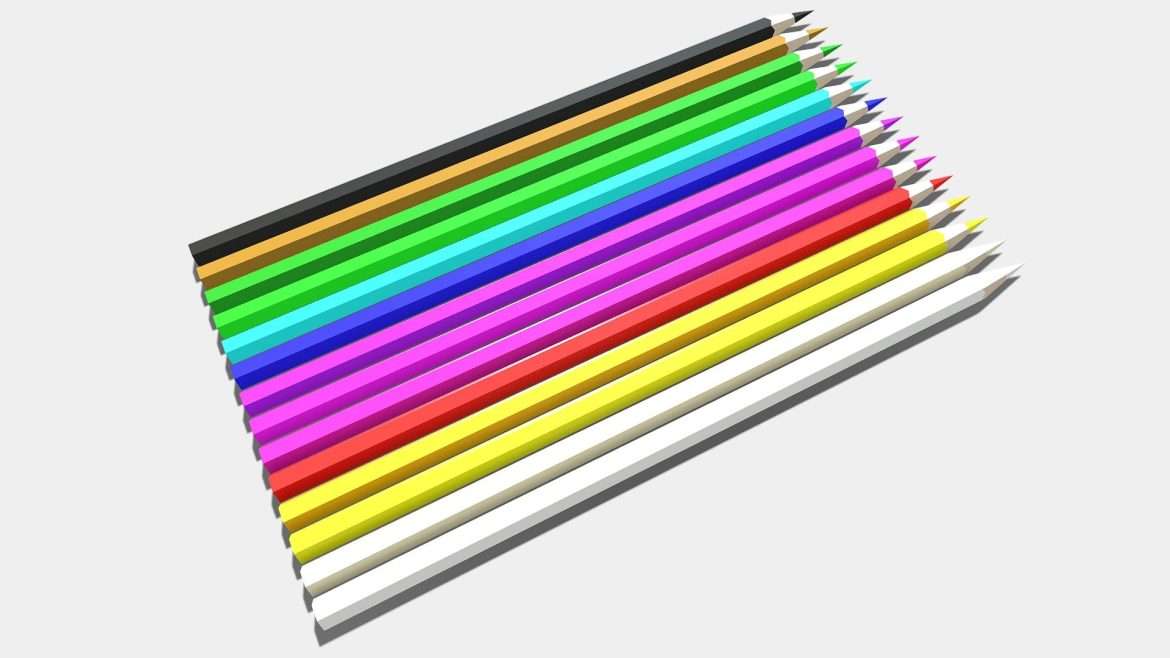 coloring pencils 3d model