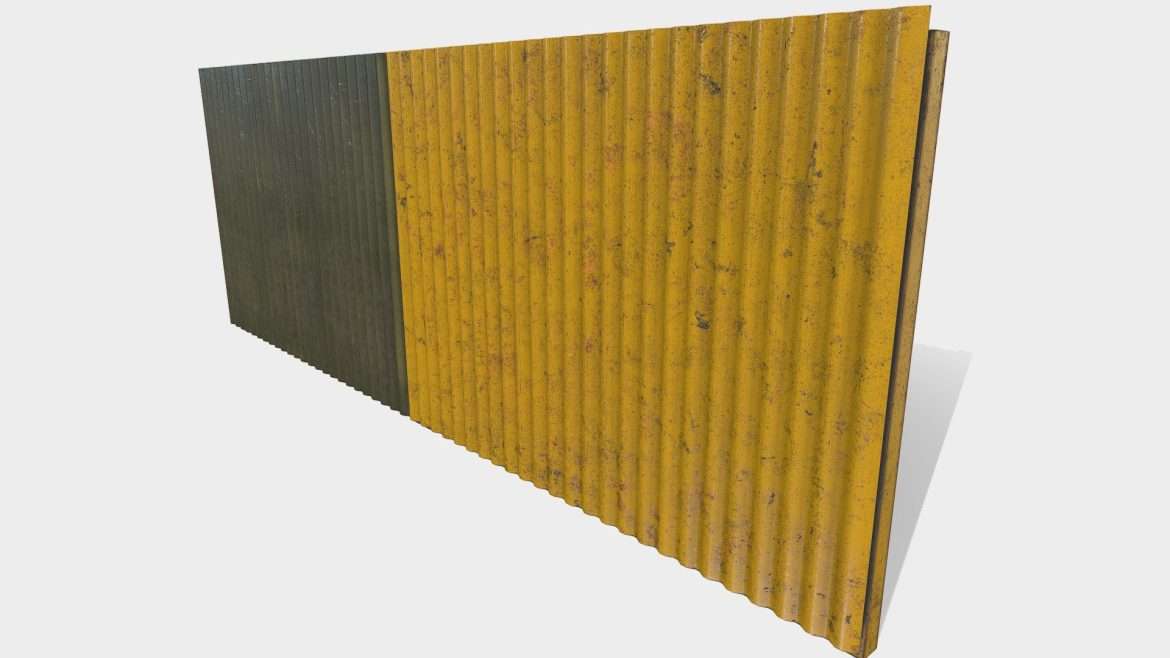 corrugated fence 3d model