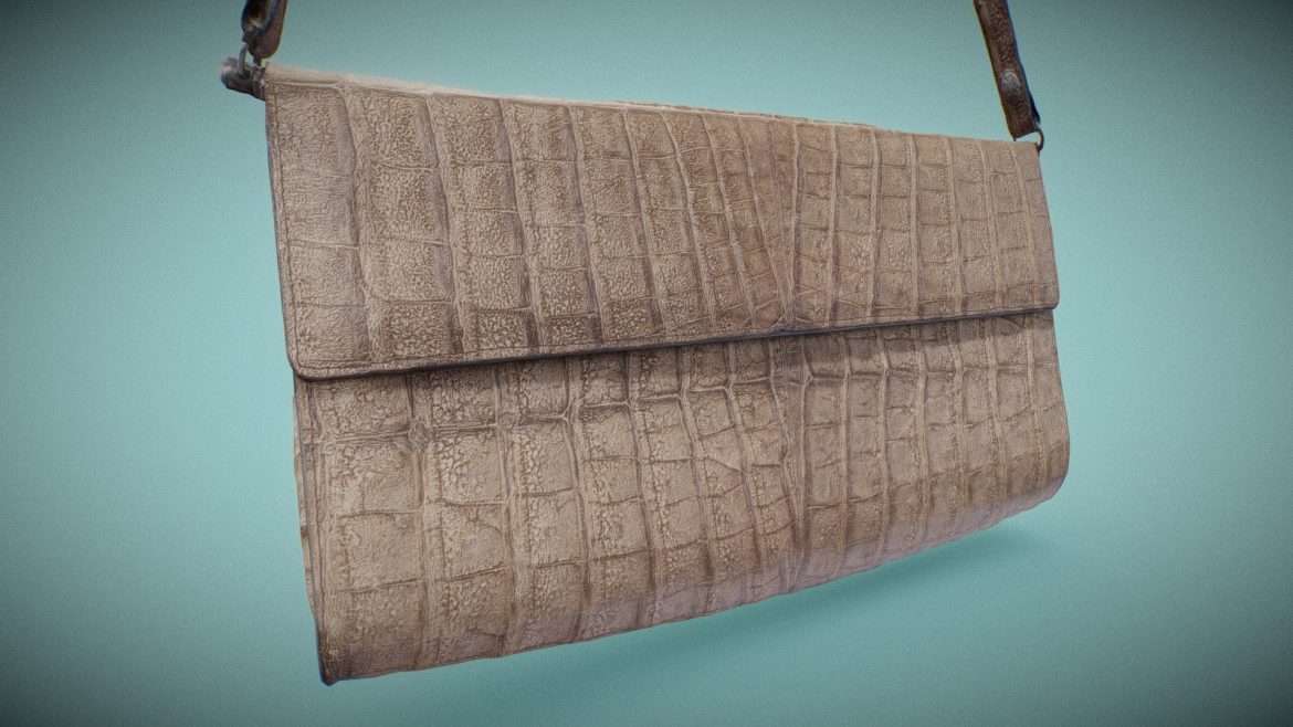 crocodile leather purse handbag 3d model
