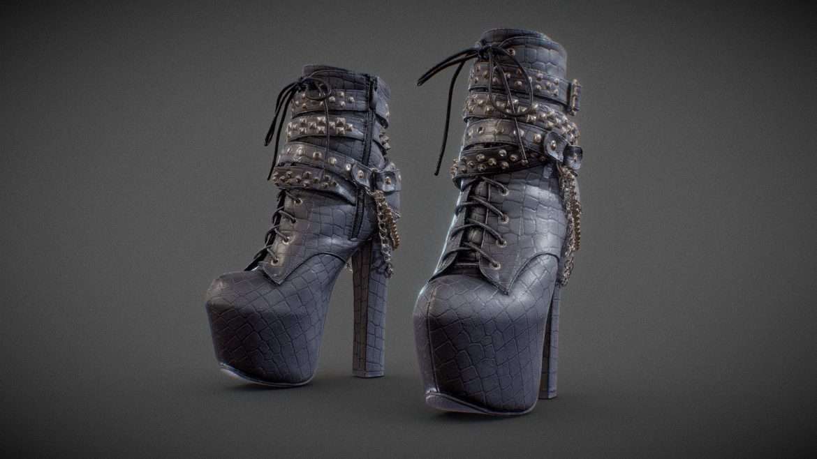 crocodile pearl boots 3d model